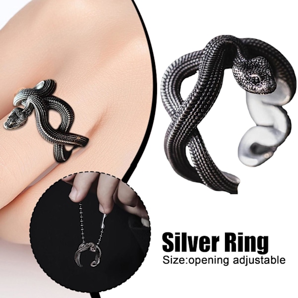 Mode Silver Orm Smycken Gåva Kvinnor/Män Fest 6-10 Sz N4H3HOT