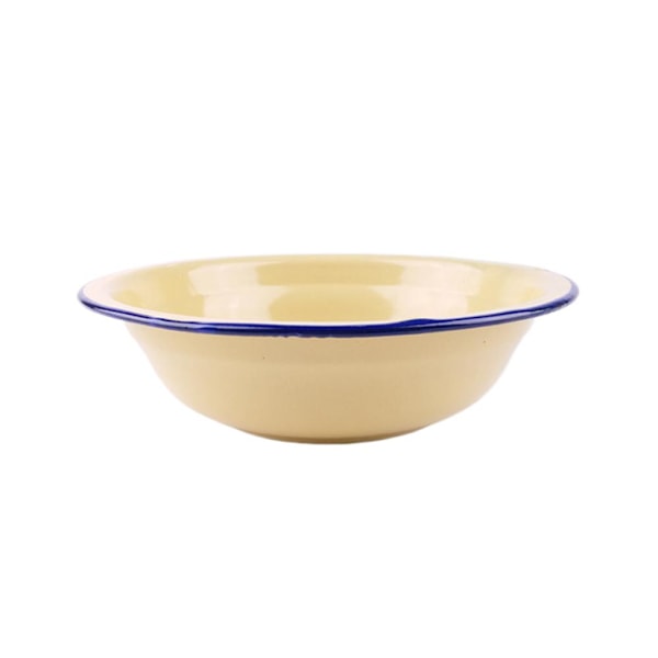 Emajerad Enkel Soppskål med Böjd Kant Gul Multi-specifikation Grön Nostalgisk Emajerskål Ris Q3n1 Yellow 18cm