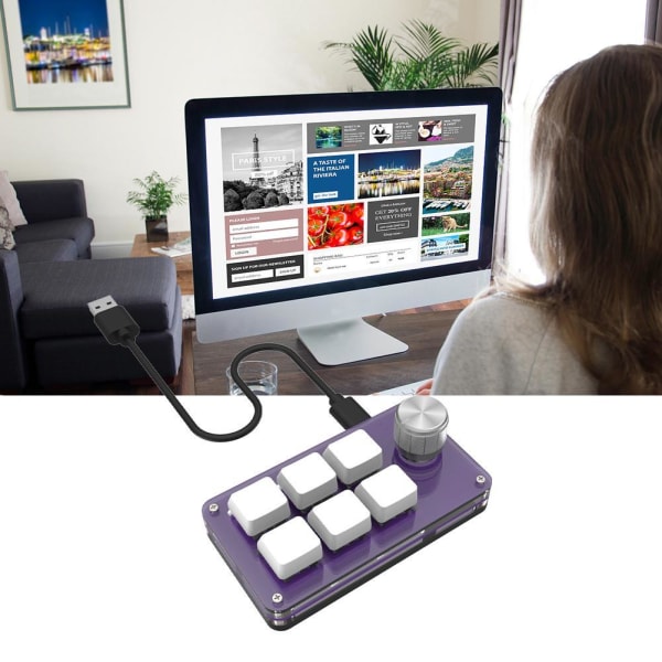 Minitangentbord mekaniskt tangentbord Gör-det-själv anpassad USB programmeringskopia black One-size