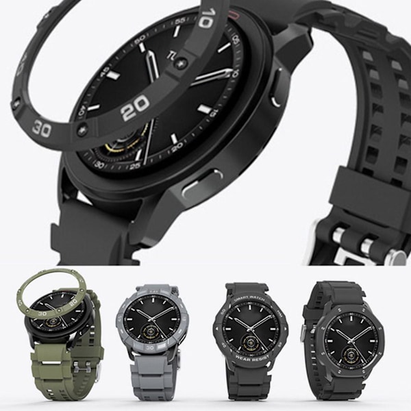 för Xiaomi Watch S3 Bezel Skyddsfodral Anti-kollisionsskydd Nytt black red for Xiaomi watch S3