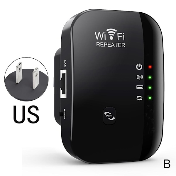 2024 Nyaste WiFi-förlängare, Trådlös Repeater, WiFi-Repeater, WiFi-förlängare Signal Booster för Hemmet, Trådlös Repeater Långdistansförstärkare med Black US