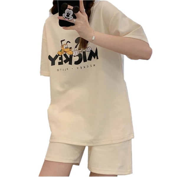 Kvinnors pyjamas Kvinnors set av nattkläder T-shirts Kvinnor Kvinnor P the letter Mickey XL