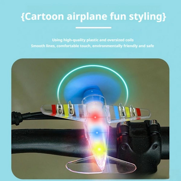 Elektrisk Cykel Dekoration Vinddriven Litet Flygplan Bil Leksak Trefärgade Lampor Ornament E1p7 Red One size
