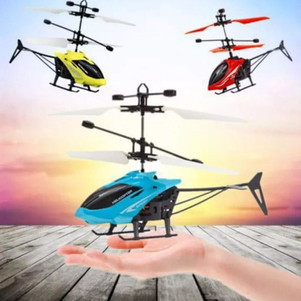 【Finns i lager】Fjärrkontroll Induktionshelikopter Induktionsflygplan Flygande Dubbellägesfjädring W9M8 red remote control