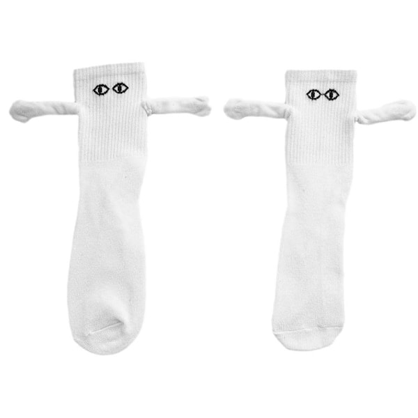 2 par unisex roliga strumpor, magnetiska sugparstrumpor, par white 1pair  2pcs
