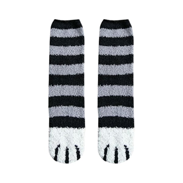 1 Par Varma Vinterstrumpor Flickor Katt Tassar Söta Tjocka Sov Varma Heta Golv^* 6 One size