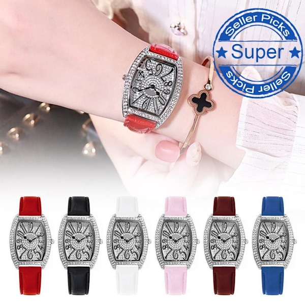 Dam Quartz Klocka Retro Stil Tunnformad Armbandsur Klocka Kvinnlig Student C3s0 Red One size