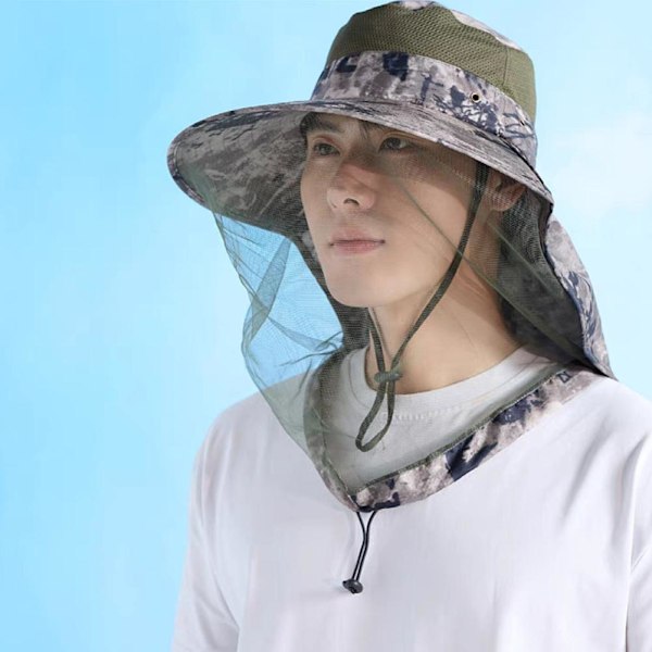 Stor solhatt med bred brätte för män, sommarfiskehatt, vandring U6O4 UV-fiske P3X8 Army Green 1pcs