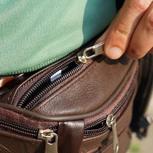 Herr Äkta Läder Clutch Väskor Business Kohud Plånböcker Dragkedja Handväska Skinn Mobilväska Man J8d0 brown One-size