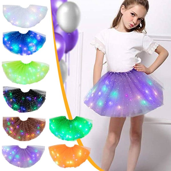 Mode Tutu Kjole Stjärn Paljett Ljusande Kjole Kreativa Ljusremsor Led Kjole B6p9 light greenlight green One size