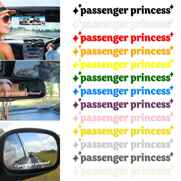 Passenger Princess Mirror Bil Dekal Bil Vinyl Art Sticker Dekaler Grey 10CM*2CM