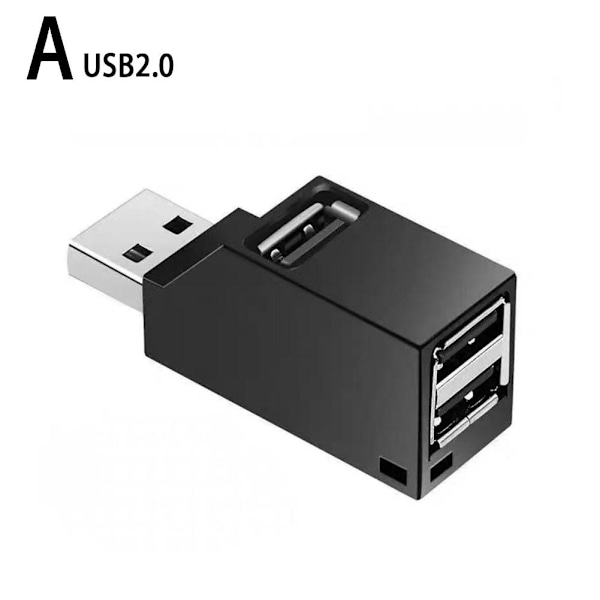 USB 3.0 Hub 3-Portars Mini Splitter Höghastighetsdataöverföring För PC, Laptop white USB3.0