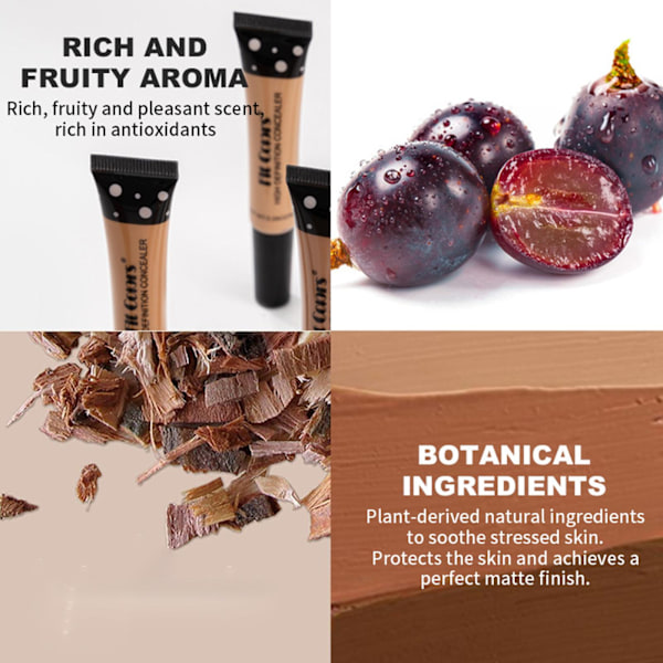 Concealer Foundation Matt Full Täckning Ljusare Makeup Långvarig 2024 02 8g
