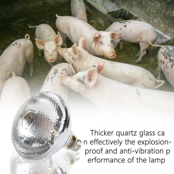 INFRARÖD VÄRMELAMPA 250W Fjäderfä Kyckling Värmelampa Lamm Boskap F0G7 C 1pcs