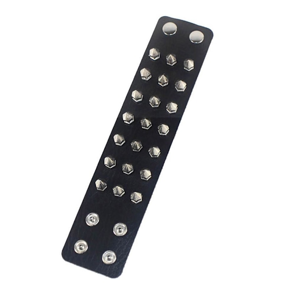 Punk Gothic Överdrivet Läderarmband Tre Raders Armband C5V6 Pin.'