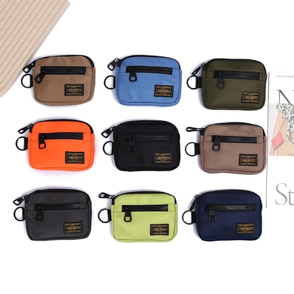 Casual Myntbörs för Män Canvas Dragkedja Plånbok Retro Nyckelhållare Sm Army Green One size