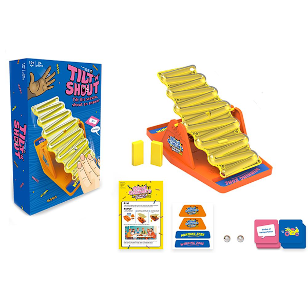 Tilt 'n' Shout, Snabbt Familjebrädspel för Spelkvällar Barn och Vuxna◁