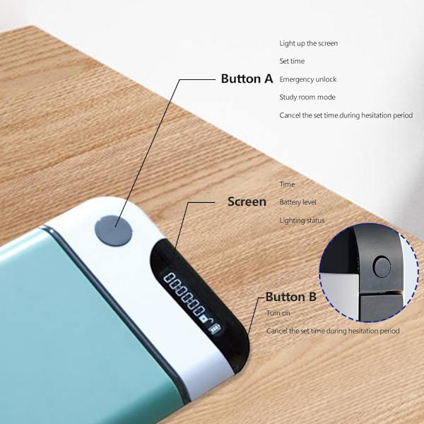 Smarttelefonlåsbox med timer, portabel tidlåsbox för iPhone och Android-telefon, hjälper till att vara självdisciplinerad och fokusera för att uppnå mål  green one