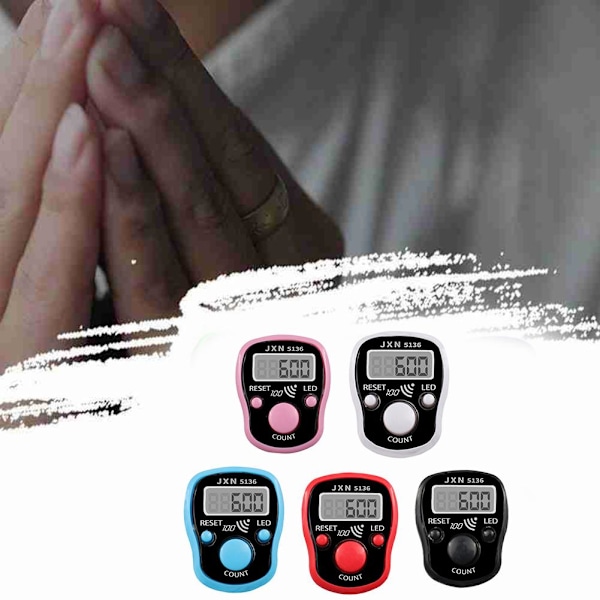 1x Digital Tasbih LED-display Pip-ljud Handräknare Dörr Finger Sembahyang Doorgift Digital Z9H0 red onesize