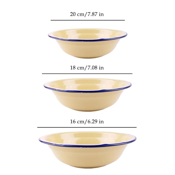 Emajerad Enkel Soppskål med Böjd Kant Gul Multi-specifikation Grön Nostalgisk Emajerskål Ris Q3n1 Green 18cm