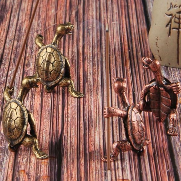 Sköldpadda Form Rökelse Rökelse Stick Hållare Brännare Ställ Rökelse Ho bronze 1pcs