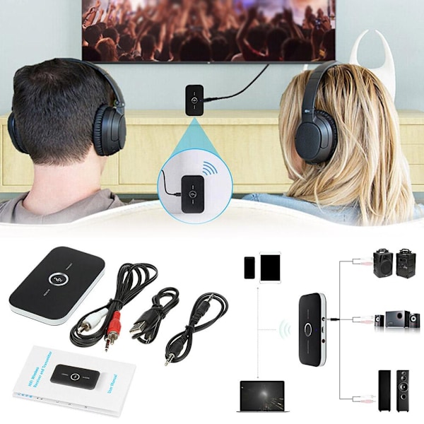 Bluetooth 5.0 Sändare Mottagare 2in1 Aux TV Adapter Audio D B6V7