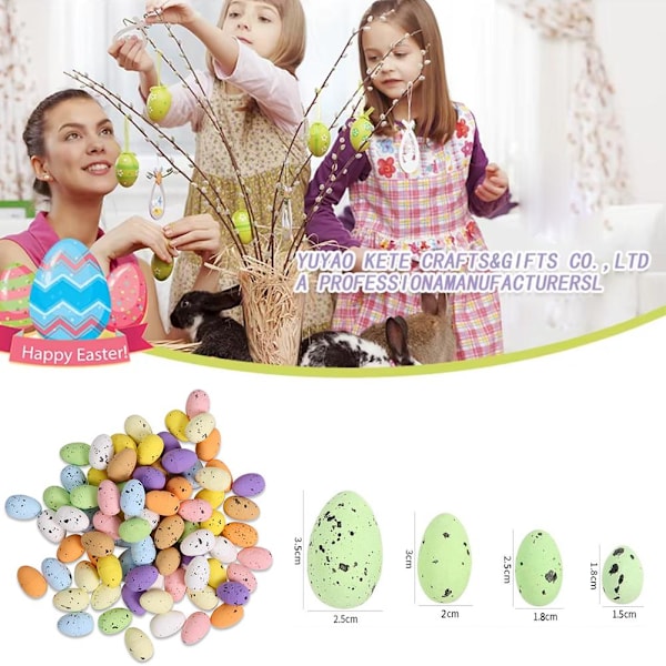 Påskägg Färgglada Skumpartiklar Prickiga Ägg Äggdekoration Duvägg Högtidsfågel U0l3 2*3cm 50pcs
