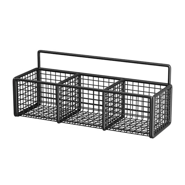 Vägghängd Förvaringshylla för Lök, Ingefära och Vitlök, Multifunktionell, Punch-fri C8e8 blackC triple grid