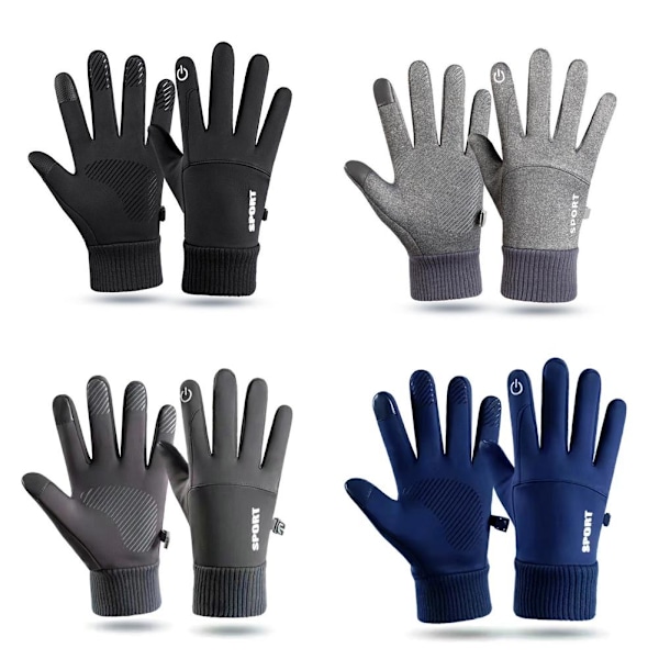 Vinter Varma Handskar Termiska Vindtäta Skidhandskar för Kallt Väder еъ ш' >н I8 J7V7 Dark Gray One size