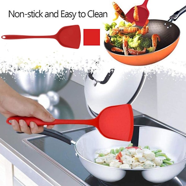 Högtemperaturbeständig silikagel matlagningsspatel, non-stick H Black 1pcs