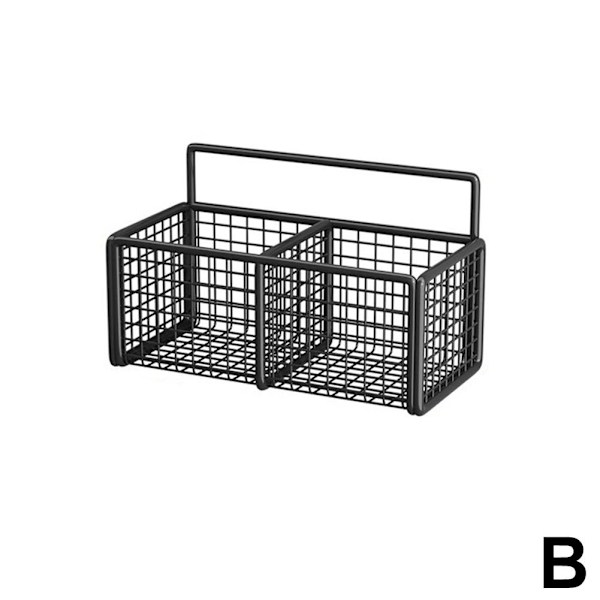 Vägghängd Förvaringshylla för Lök, Ingefära och Vitlök, Multifunktionell, Punch-fri C8e8 blackC triple grid