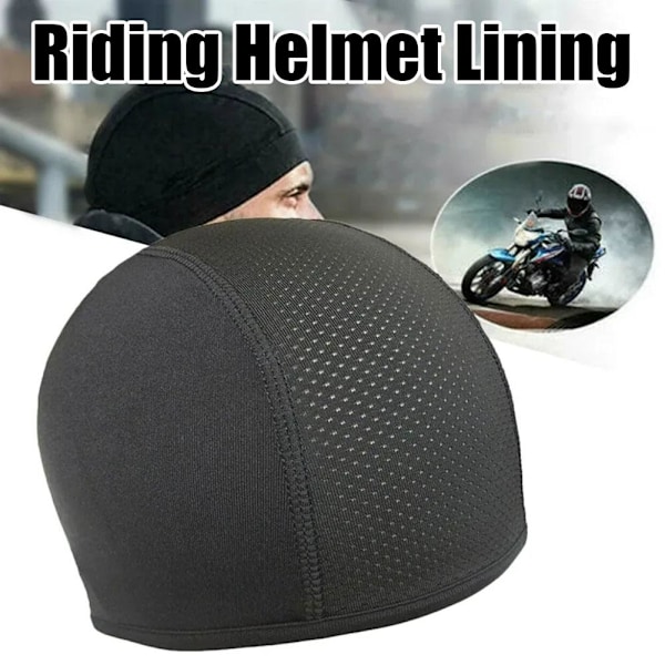 1 st Andningsbar Sport Snabbtorkande Skull Cap Hatt Ridfoder Inner USD H0V3 black onesize
