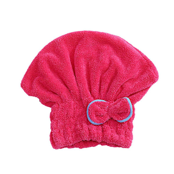 Superabsorberande Hårhandduk Wrap För Vått Hår Mikrofiber Mössa Hårtorkning W1U4 red 1PC