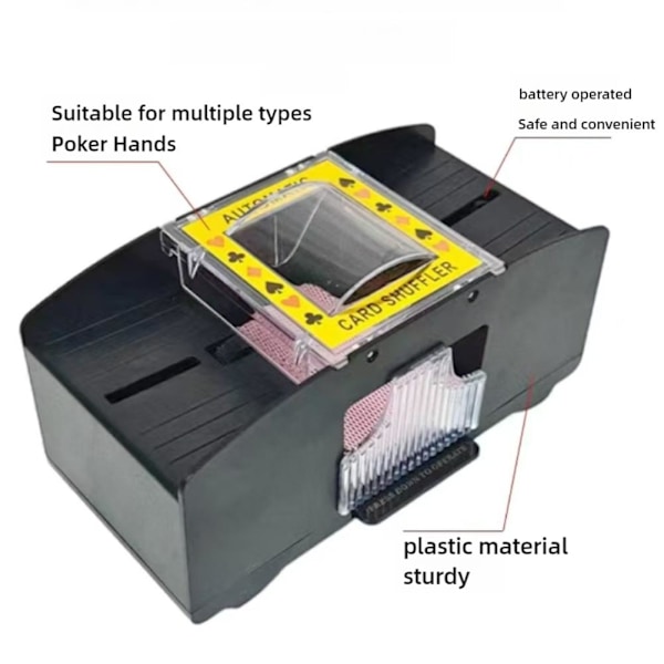 Automatisk kortblandare, batteridriven 2-däcksmaskin by battery 1set