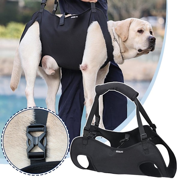 Bekväm hundsele för hundbensstöd Lyfthjälp för skadade äldre D Q8J4 BlackD XL