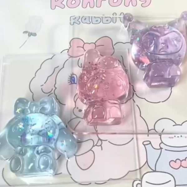 Söt Sanrio Kuromi Squishy Leksak TPR Dekompression Stresslindring Mjuk Klämleksak Nyhet Fidget Leksak pink one-size