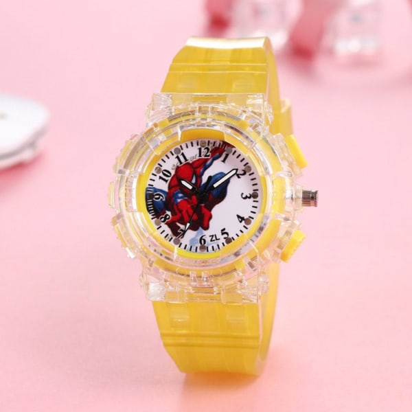 Cartoon Luminous Watch Cartoon Kids Spiderman Watch LED Light Ki Blue One size