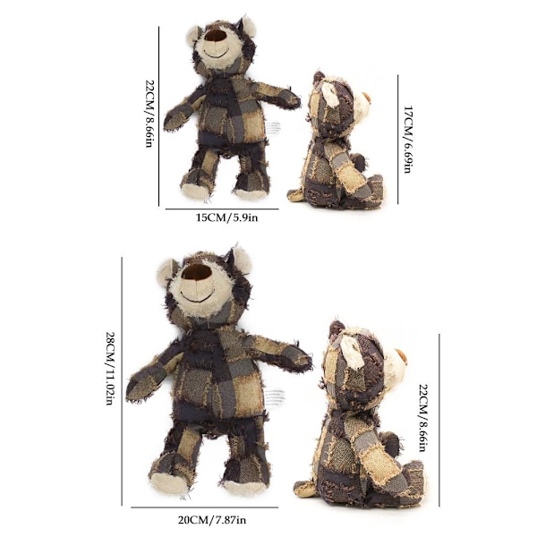 1/3 st Björn Hundleksak Oförstörbar Robust Sällskapsleksak Tuggleksak F4B2 Light brown one size