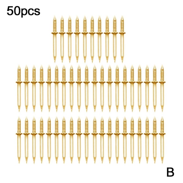 NY 20-100 st dubbelsidig golvlisttråd sömlös spik dubbel-H Gold 50pcs