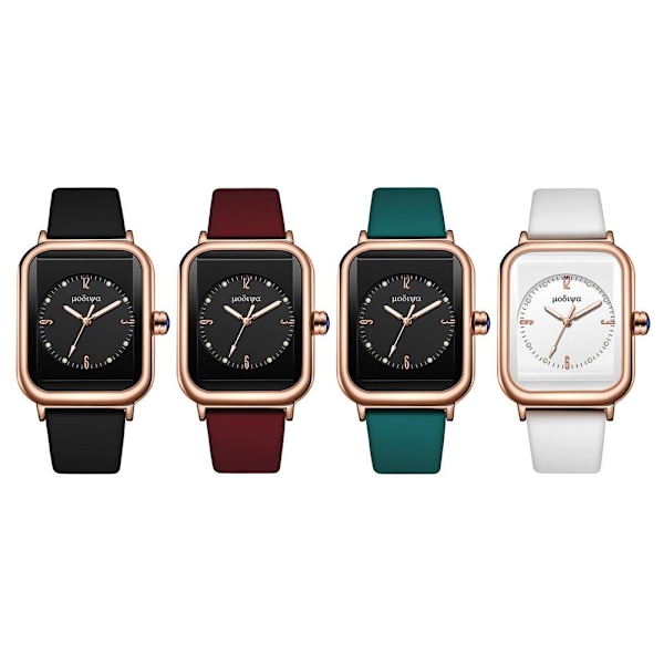 Damklocka Ny 2024 Original Quartz Silikon 9961 Vit Svart Mode Fritid O0r3 Red One size