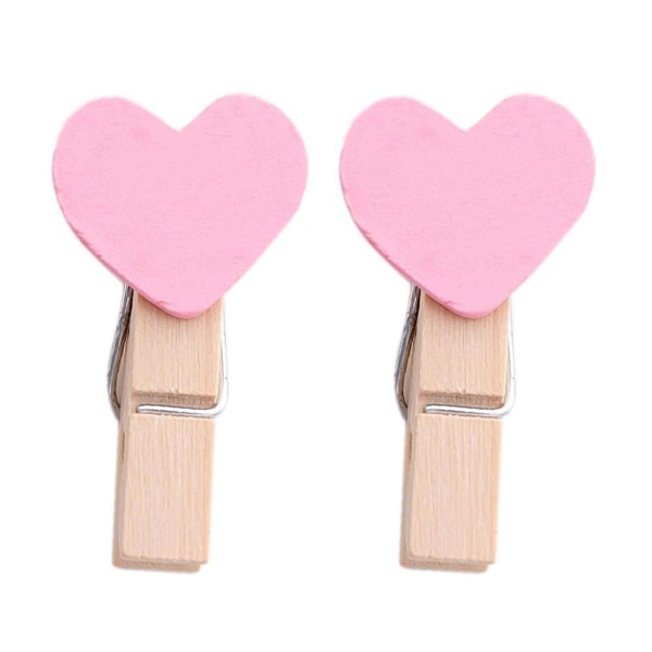 15 st/pack Mini Hjärta Kärlek Träkläder Fotopapper Peg Pin