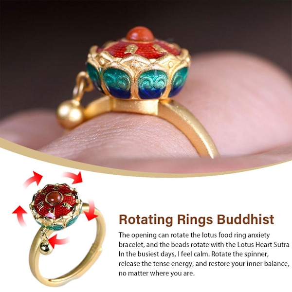 Roterande Buddhistisk Bön Ring Sutra Vrid Ring Cylinder Q1E2