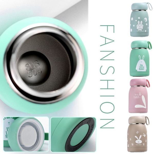 Söt Flaska Bärbar Termosmugg Isolering Kopp Kaffekopp Flaskor Vakuum H0 X5T4 pink 320ml