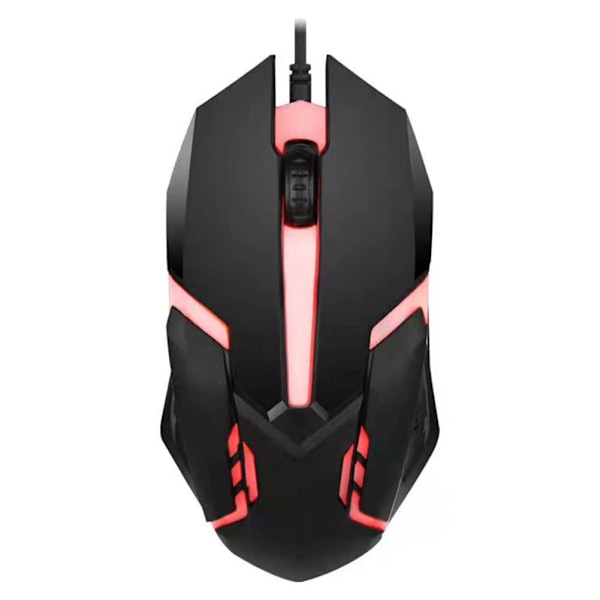 BaYuYPOO Trådbunden Gamingmus med 7 Färger Cool LED Andningsljus för Stationär Dator Laptop Optisk Trendig Spel Gaming Möss P1i6 Mus black one-size
