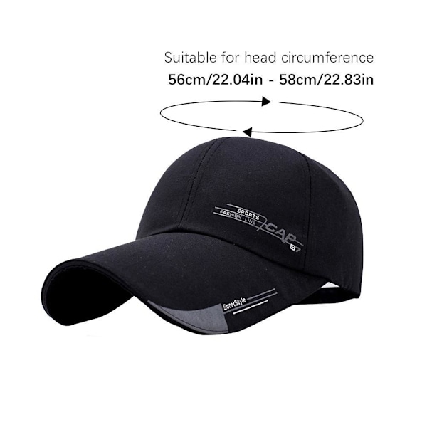 Sport Baseball Keps Torr Vattentät Skärmad Sol Street Hiphop Unisex Hatt black one-size