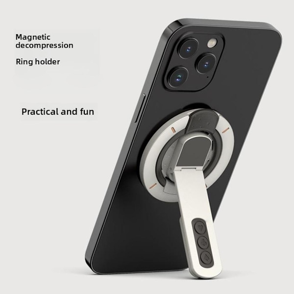Dubbelsidiga Magnetiska Telefonringar Ställ Telefon Grepp Hållare Ställ för MagSafe^ black 1pcs