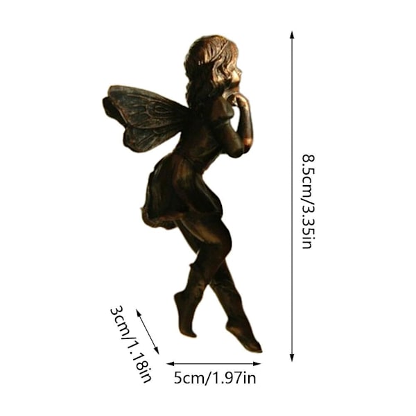 RJSQAQE Miniatyrälvor Figurin, Blomkruka och Vas Kramare, Blomsterälva Krukväxt Hänge, Hängande Kopp Resin Blomkrukor Hängande Älvprydnad BrassC C