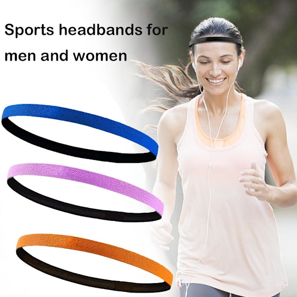 Sportpannband Yoga Fitness Löpning Svettabsorberande Pannband black onesize