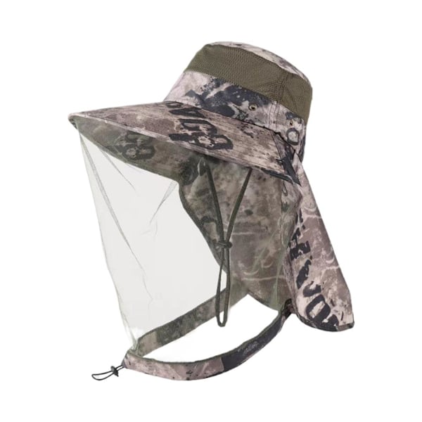 Stor solhatt med bred brätte för män, sommarfiskehatt, vandring U6O4 UV-fiske P3X8 Khaki 1pcs