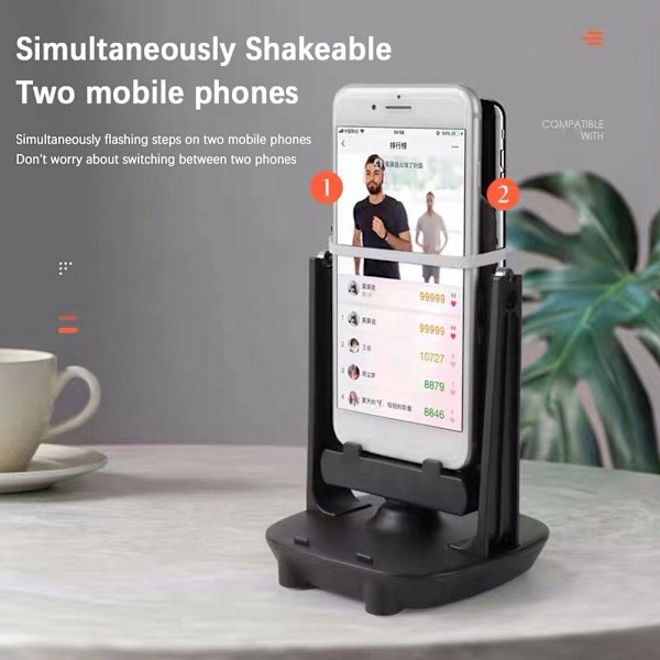 Automatisk Swing Shake Telefon Vicka Enhet Spela In Steg Artefakt эв △ι T9P2 O4Y4 Black 1set